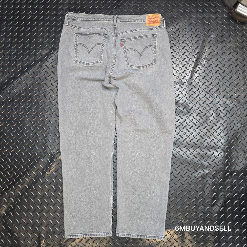 Levis 501 Original Fit Grey Straight Leg Jeans Womens 16W M Button Fly A3548 - Picture 4 of 16